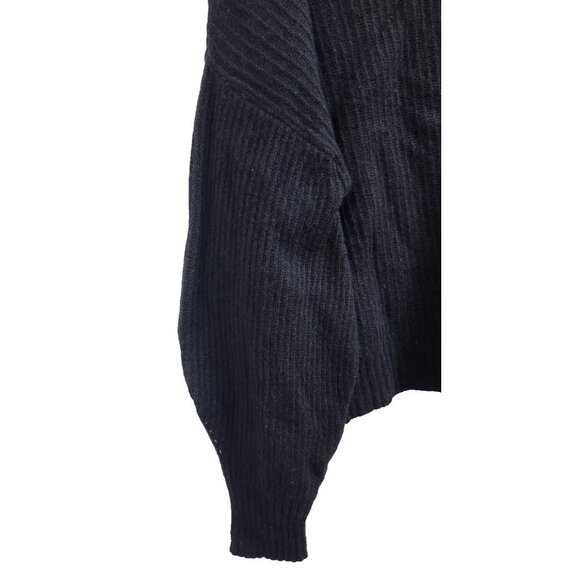 N.O.W. Andrea Rosati Cashmere Sweater Women Black Ribbed Knit Italy Oversized M - Picture 5 of 14